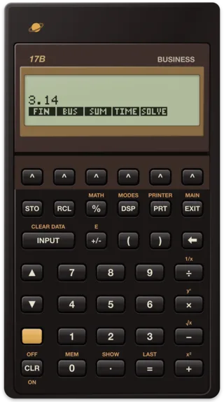 HP 17B showing 3.14