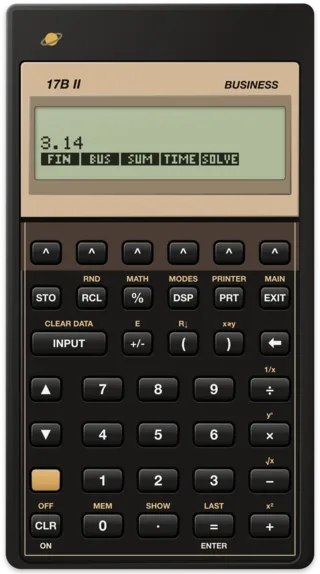 HP 17BII showing 3.14