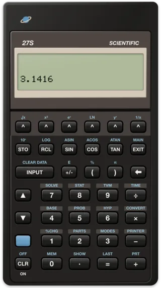 HP 27S showing 3.1416